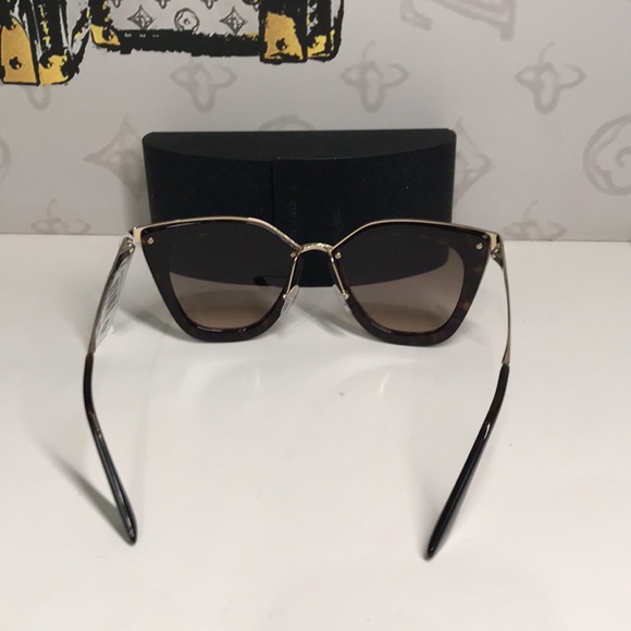 New Authentic Prada PR53S 2AU-3D0 – Havana Brown Gradient Cat-Eye Sunglasses main image 8